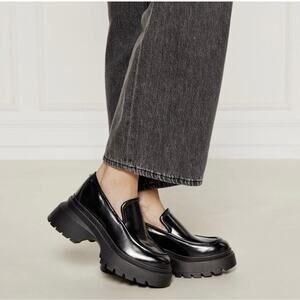 Michael Kors Shiloh Leather Chunky Loafers Platform Slip On Black Sz 9.5 NWT